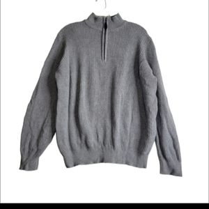 L.L.Bean Men's Gray Turtleneck Pullover Sweater Half-zip sz M-tall